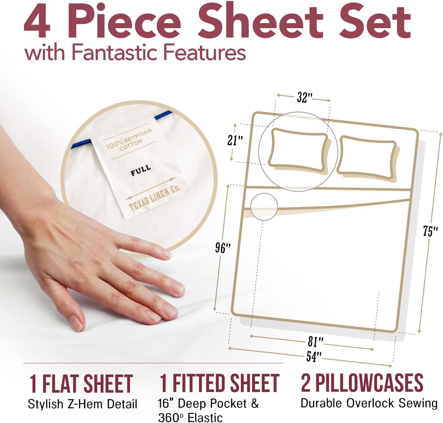 Comfy Sheets – Juego de sábanas con tejido de satén, bolsillo profundo y 100% algodón egipcio de 800 hilos, Blush, Completo