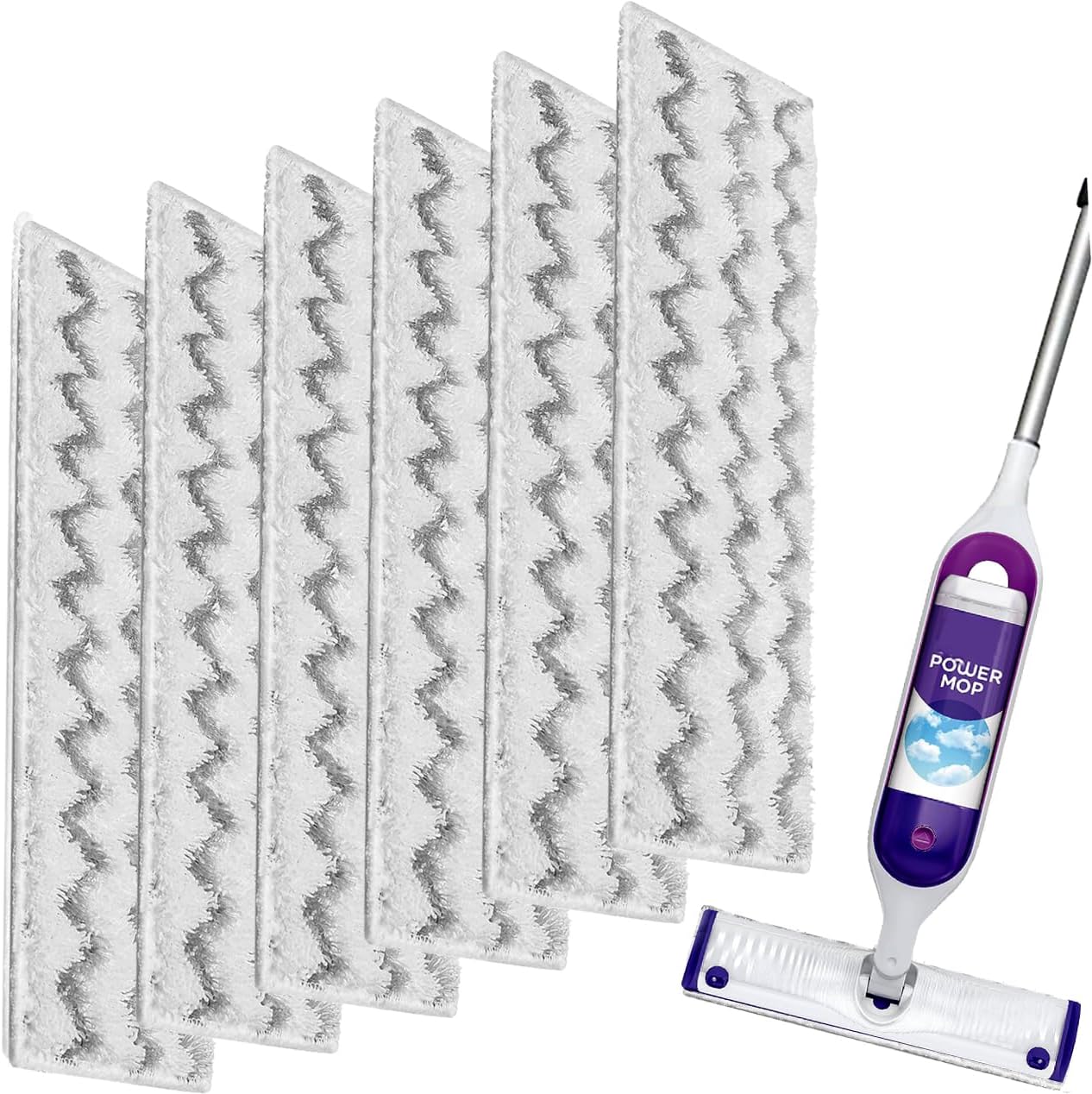 Almohadillas de repuesto mejoradas para mopa con espray para Swiffer PowerMop, almohadillas de repuesto reutilizables para mopa eléctrica,