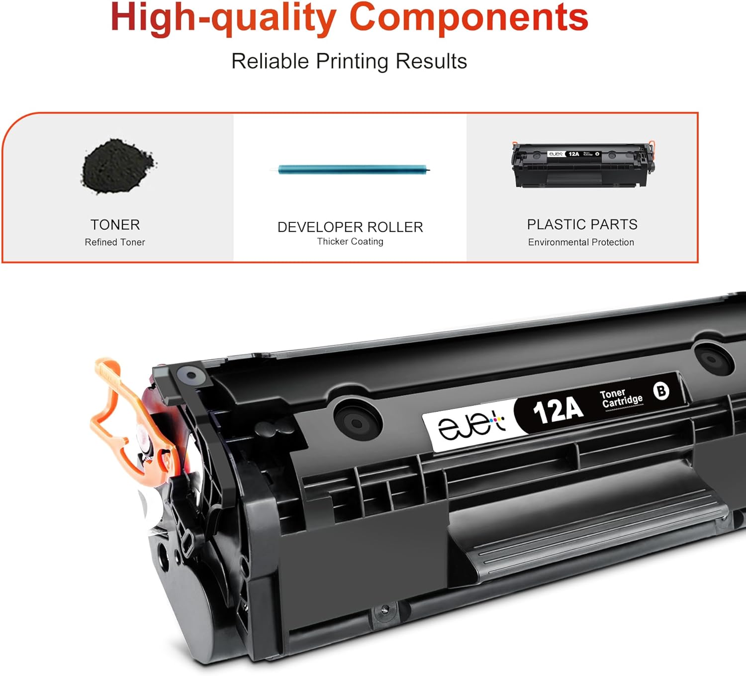 ejet 12A Q2612A – Cartucho de tóner compatible con HP 12A Cartucho de tóner negro para HP Laserjet 1020 1022 1010 1012 1018 1022N 1022NW 3015 3030