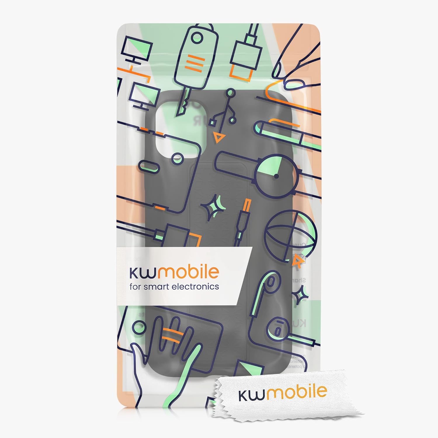 kwmobile Funda compatible con Apple iPhone 11 – Funda con correa de mano y revestimiento de silicona TPU suave – Negro