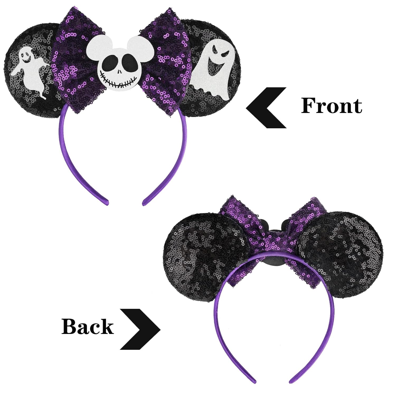 FANYITY Orejas de ratón, diadema de lentejuelas con orejas de ratón para niños, niñas y mujeres, Halloween y viaje de Disney (YL)