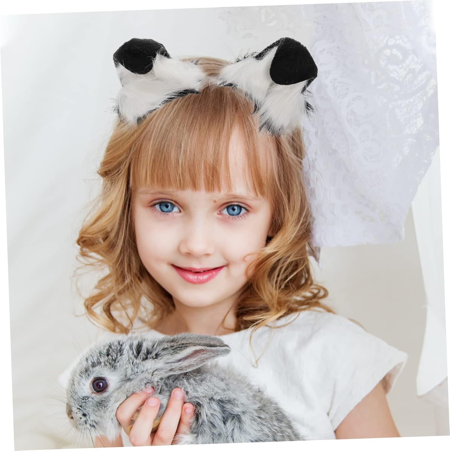 Holibanna Diadema de orejas de perro de peluche, accesorios para el cabello para baile de graduación, diadema de orejas para perro, disfraz de