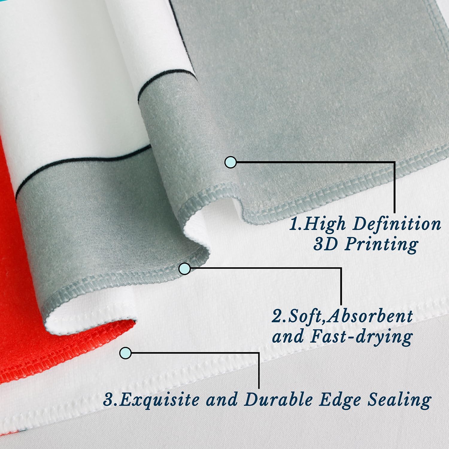 Juego de 2 toallas de mano para baño, cocina, color rojo, negro, gris, blanco, decorativas, ultra suaves, absorbentes, para baño, cocina, juego de 2