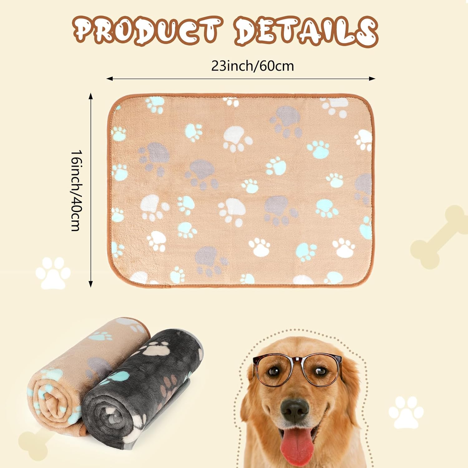 YUEPET Mantas impermeables para perros, paquete de 2 mantas lavables para perros para la cama, sofá, protector de forro polar de franela para
