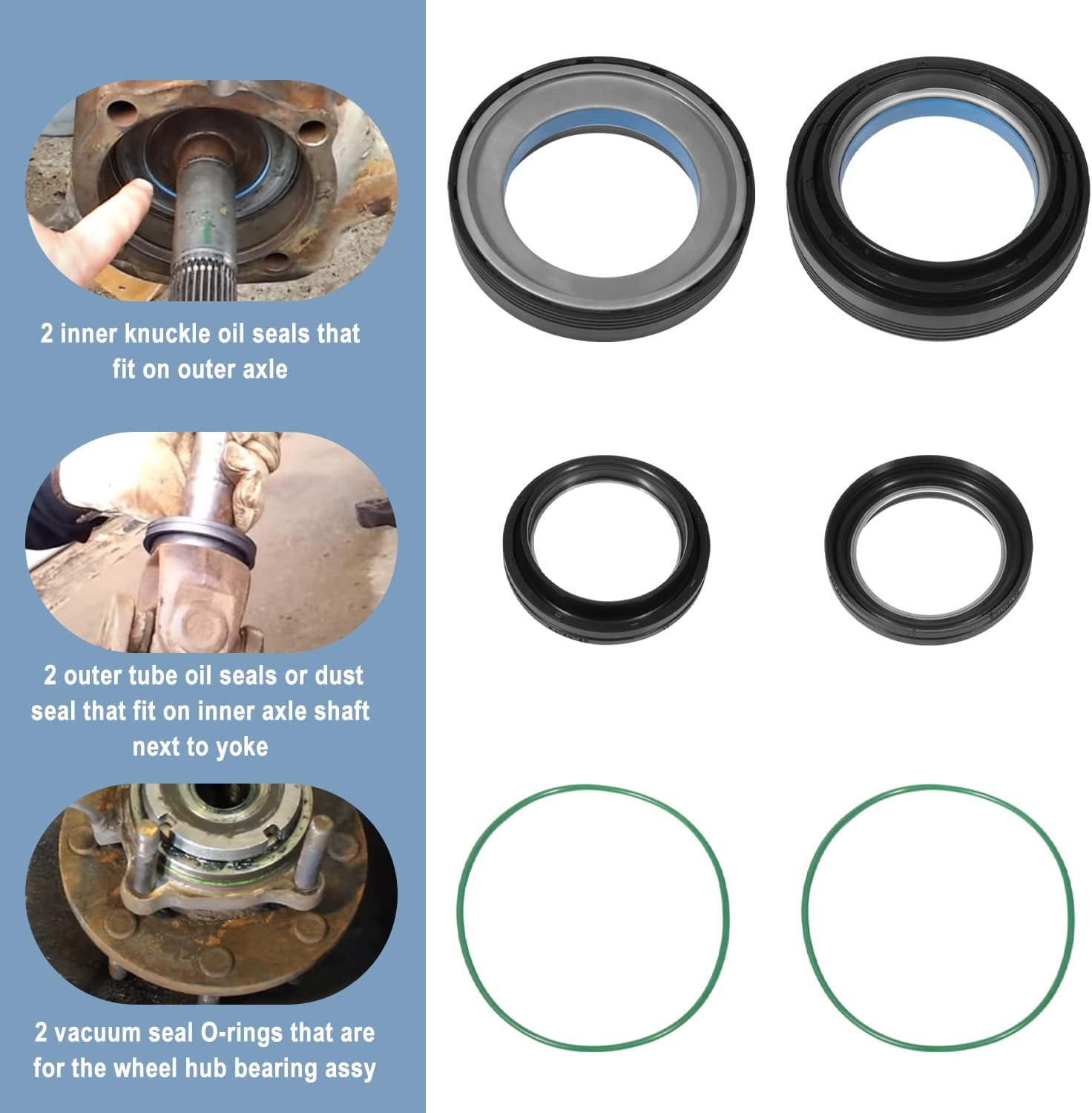 Kit de sellado de tubo y nudillos de vacío para Ford Super Duty Excursion F250 F350 F450 F550 Dana 50 60, repuesto OEM # 504911 , 5038 1, 41784-2
