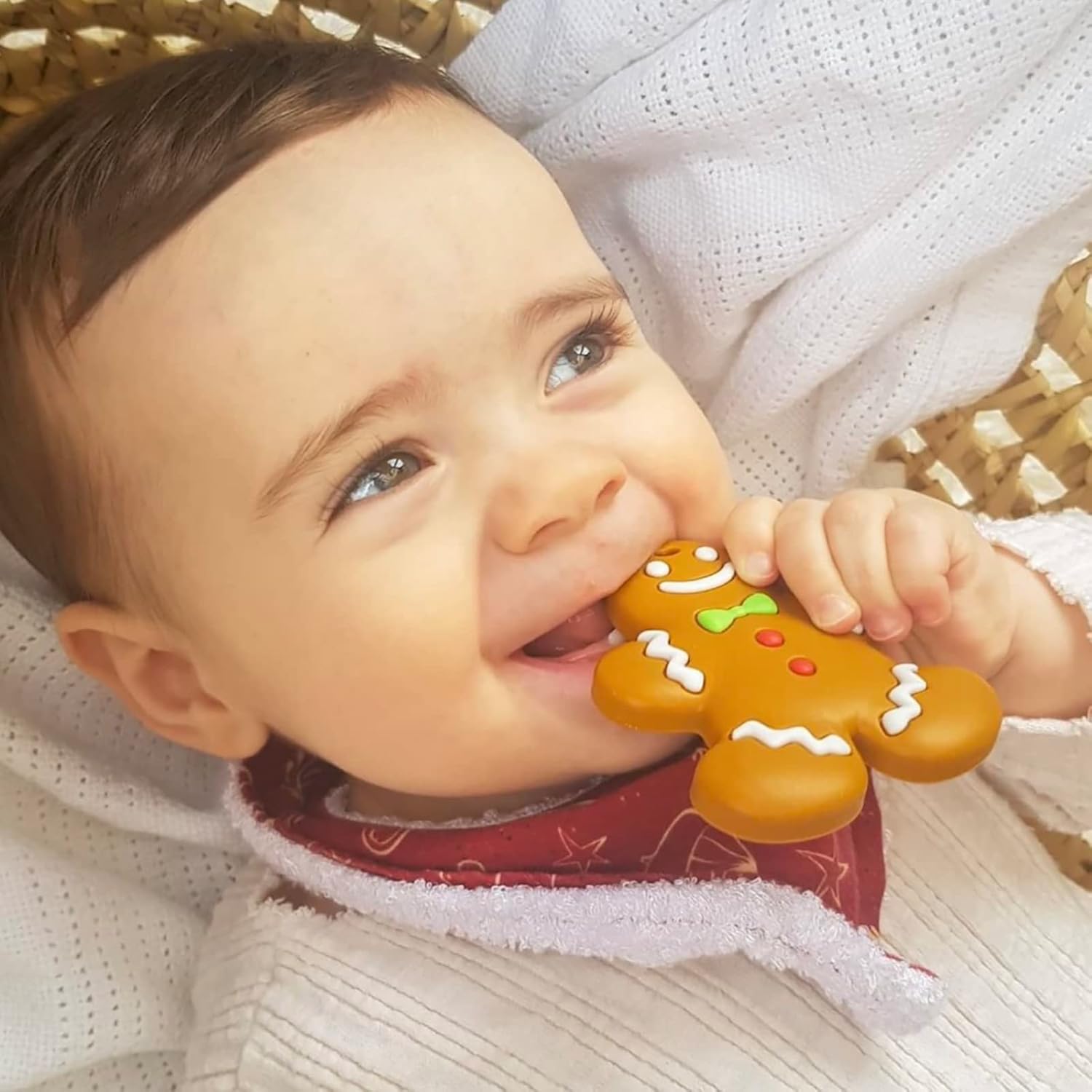 Juguetes de dentición para bebés, mordedor de silicona para bebés pequeños, alivio del dolor de dentición, regalo de Navidad, Halloween, sin BPA