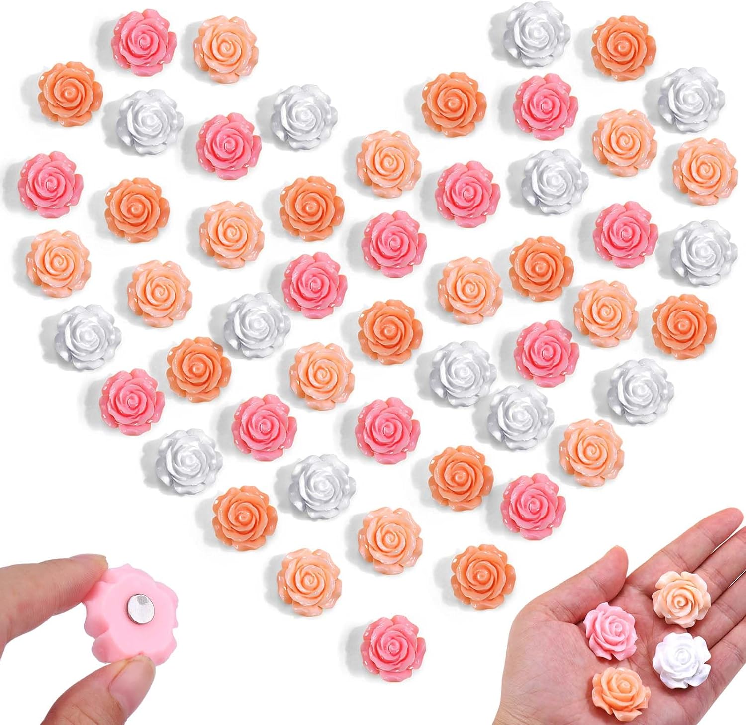 20 imanes de flores para nevera, 3D Camellia imanes para refrigerador, lindos imanes para casilleros, pizarras blancas, escuela, hogar, oficina,