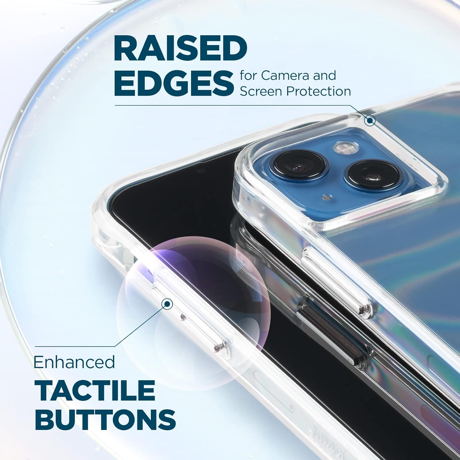 Case-Mate – Funda Soap Bubble para iPhone 13 Pro con diseño iridiscente, protección contra caídas de 10 pies, 6.1 pulgadas
