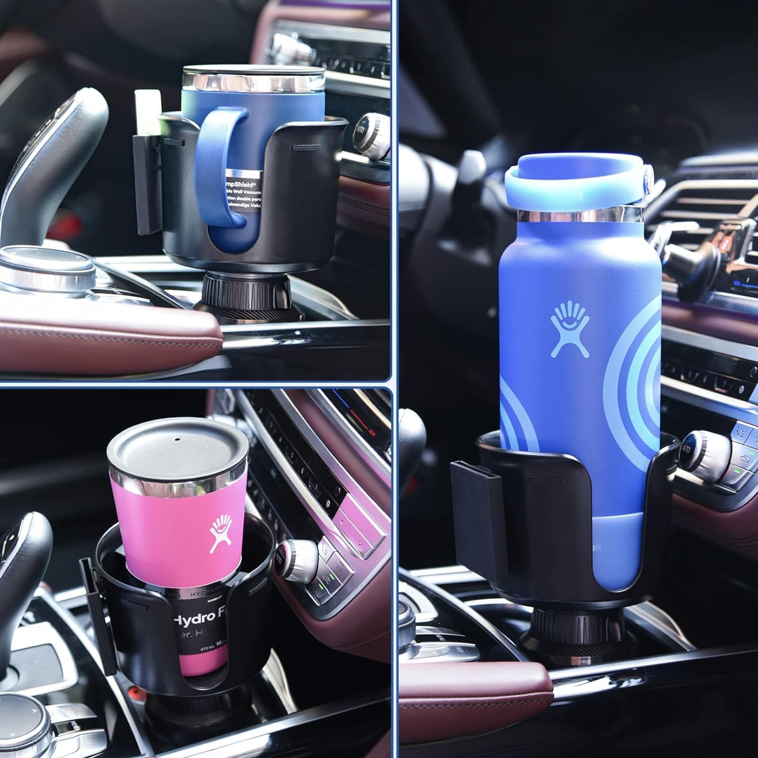 Expansor de portavasos para taza de automóvil de 3.02 a 4.62 pulgadas, con organizador de tarjetas y base ajustable, fijación magnética, compatible