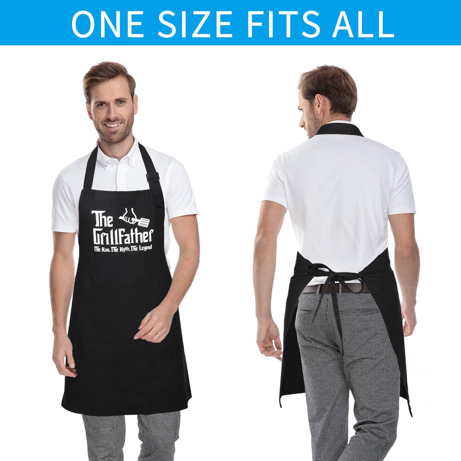 Delantales divertidos para hombres, regalos divertidos personalizados para hombres, delantal de chef para cocinar a la parrilla, regalos para