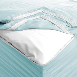 Sábana bajera con cremallera, incluye 2 sábanas con cierre y 1 base de sábana bajera, hasta 16 pulgadas de profundidad, tamaño individual XL, sábana Sábana bajera con cremallera, incluye 2 sábanas con cierre y 1 base de sábana bajera, hasta 16 pulgadas de profundidad, tamaño individual XL, sábana