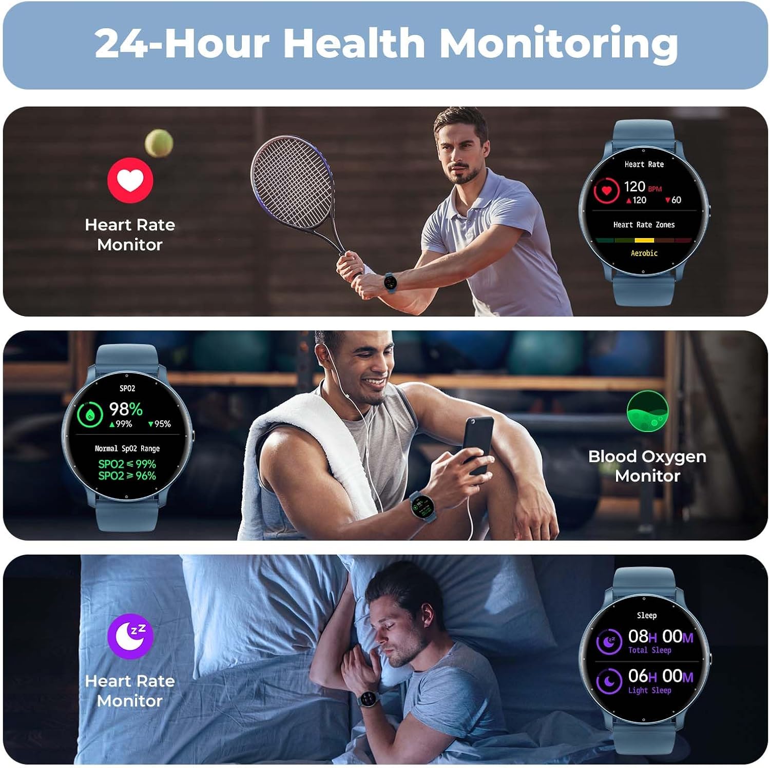 Reloj inteligente para hombres y mujeres (respuestahacer llamadas), reloj de seguimiento de actividad HD de 1.39 pulgadas con 30 modos deportivos,