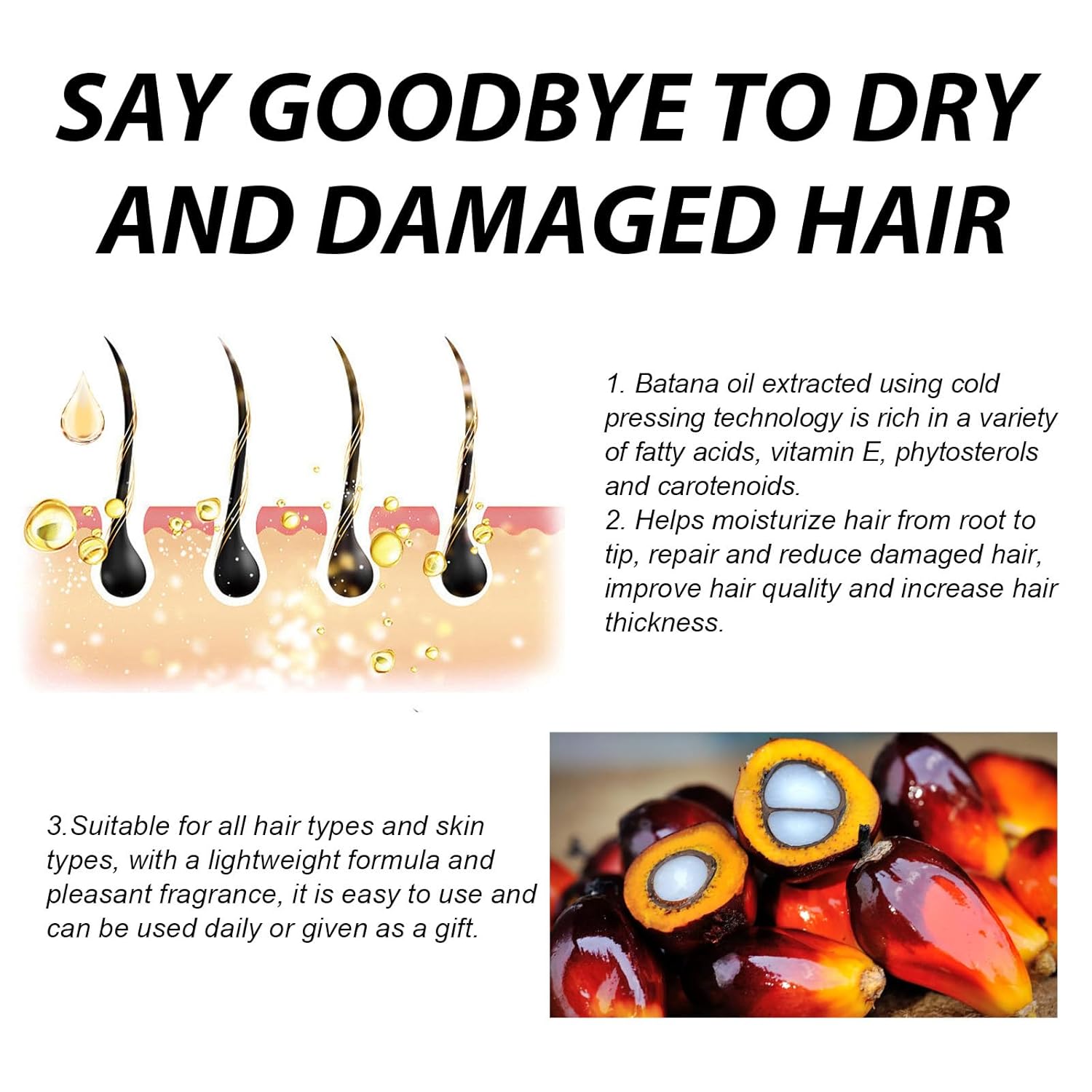 Aceite de batana, aceite de batana para el crecimiento del cabello, para el cabello, para promover la salud del cabello y mejorar el brillo del