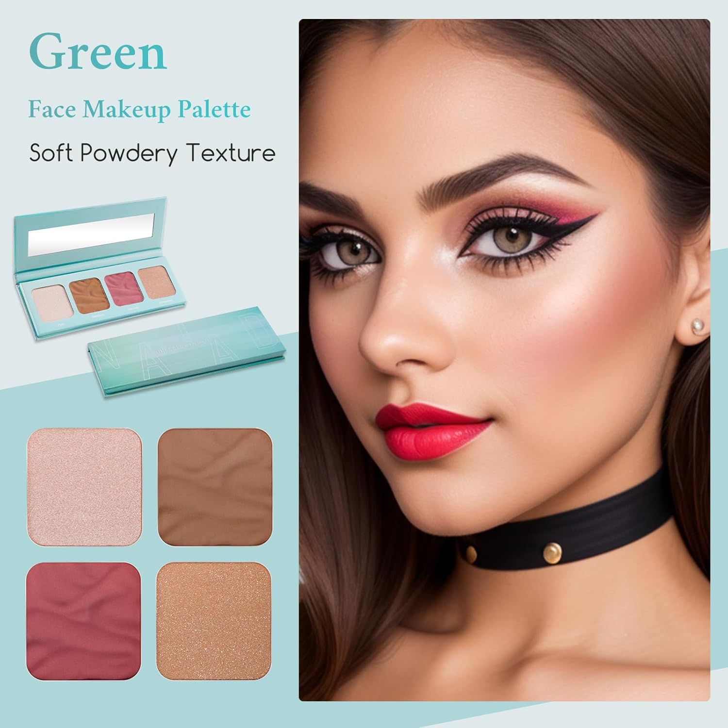 Color Nymph Paleta de contorno de sombra de ojos paleta de maquillaje facial para adolescentes principiantes juego de maquillaje incluido