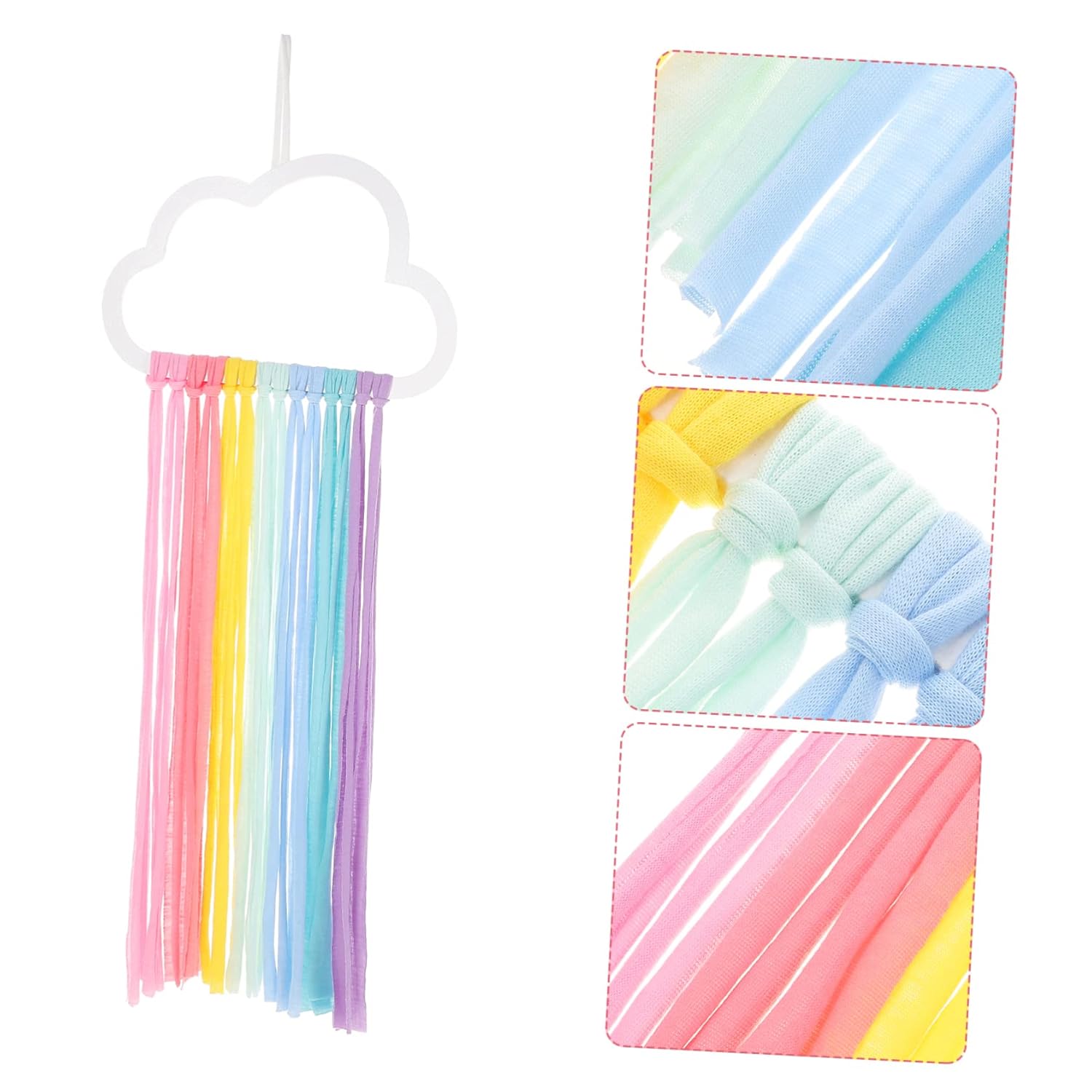 Abaodam Organizador de lazo de adorno de arco iris para niñas, clips de lazos para el pelo, decoración de dormitorio de niños, organizador de lazos