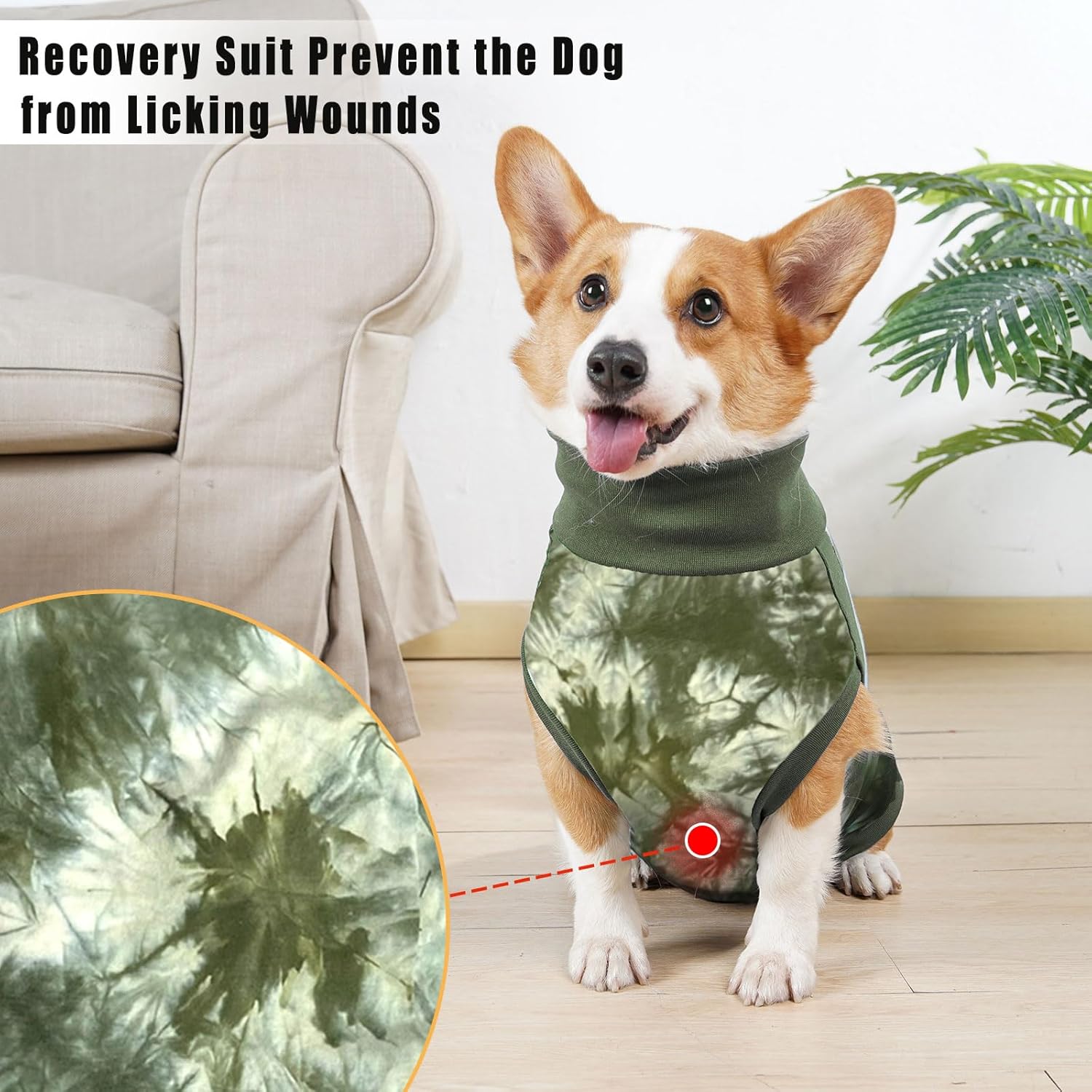Lianzimau Traje de recuperación para perros, traje de esterilización para perras, alternativa de cono de cuello electrónico después de la cirugía,