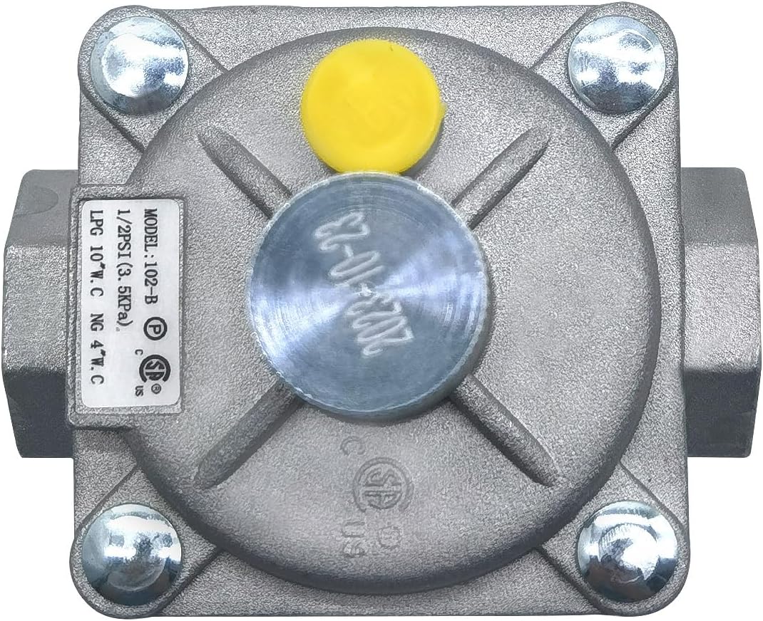 Acesidn Regulador de presión de gas natural a LP de 12 pulgada para parrilla, se adapta a reguladores de gas LP NG, presión de entrada de 12 PSI,