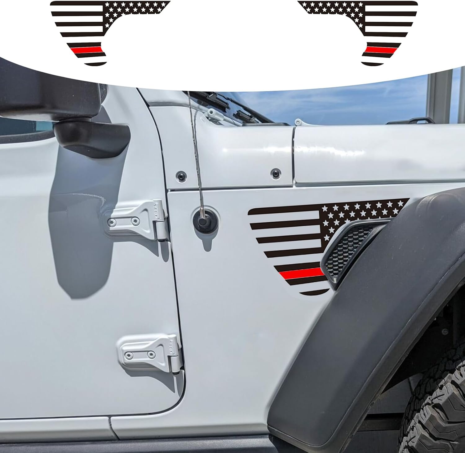 Calcomanías de bandera estadounidense para ventilación lateral, calcomanía de bandera de Estados Unidos para Jeep Wrangler JL JLU 2018-2022