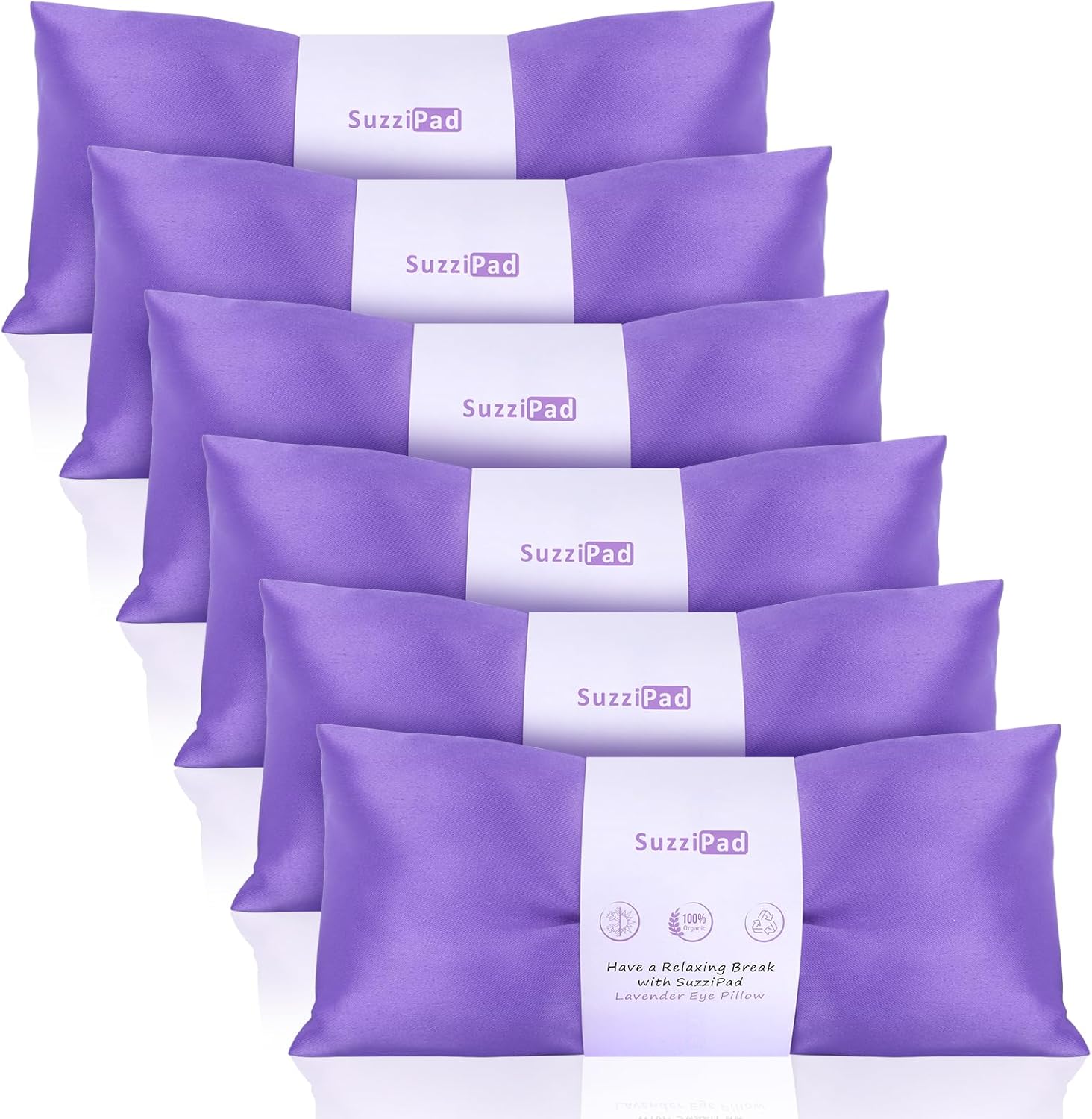 SUZZIPAD Almohadas de ojos de lavanda para relajación con aromaterapia, máscara de ojos ponderada para dormir, meditación, compresa ocular caliente