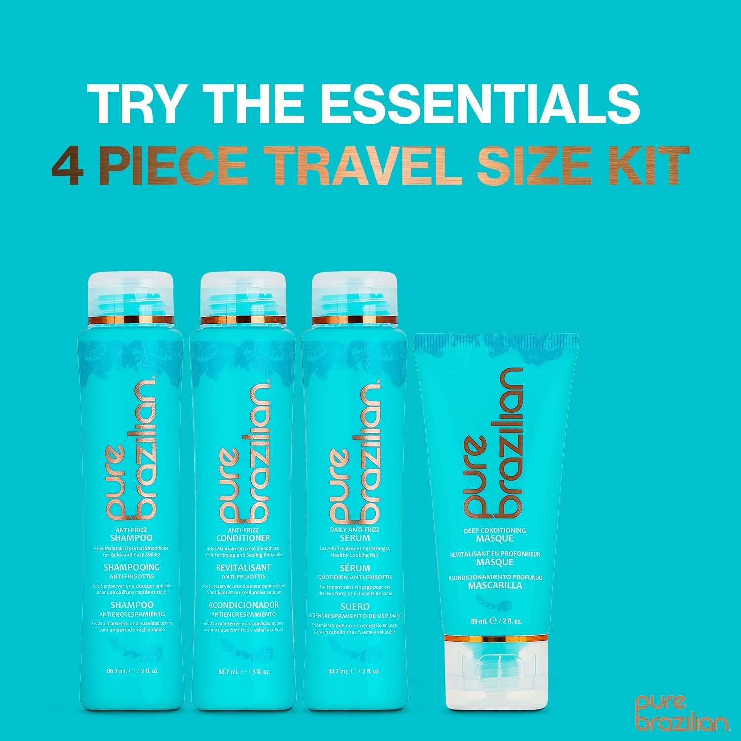 Pure Brazilian Acondicionador sin enjuague, tratamiento nutritivo para el cabello sin enjuague enriquecido con queratina para fortalecer y