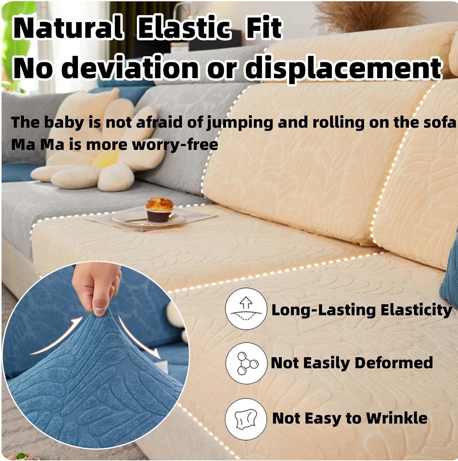 Yanmide Fundas mágicas para sofá, universal, resistente al desgaste, funda de cojín elástica (estilo A-13, funda de asiento individual extragrande)