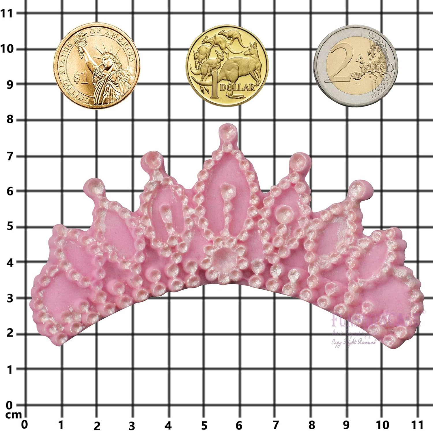 Funshowcase Crown Queen – Molde de silicona para tiara de Sugarcraft, decoración de magdalenas, joyas, arcilla polimérica, proyectos de manualidades