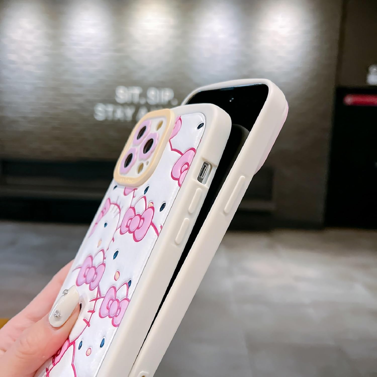 Funda de dibujos animados con diseño de gato para iPhone 11 de 6.1 pulgadas con protector de pantalla HD, funda de silicona 3D, funda de silicona