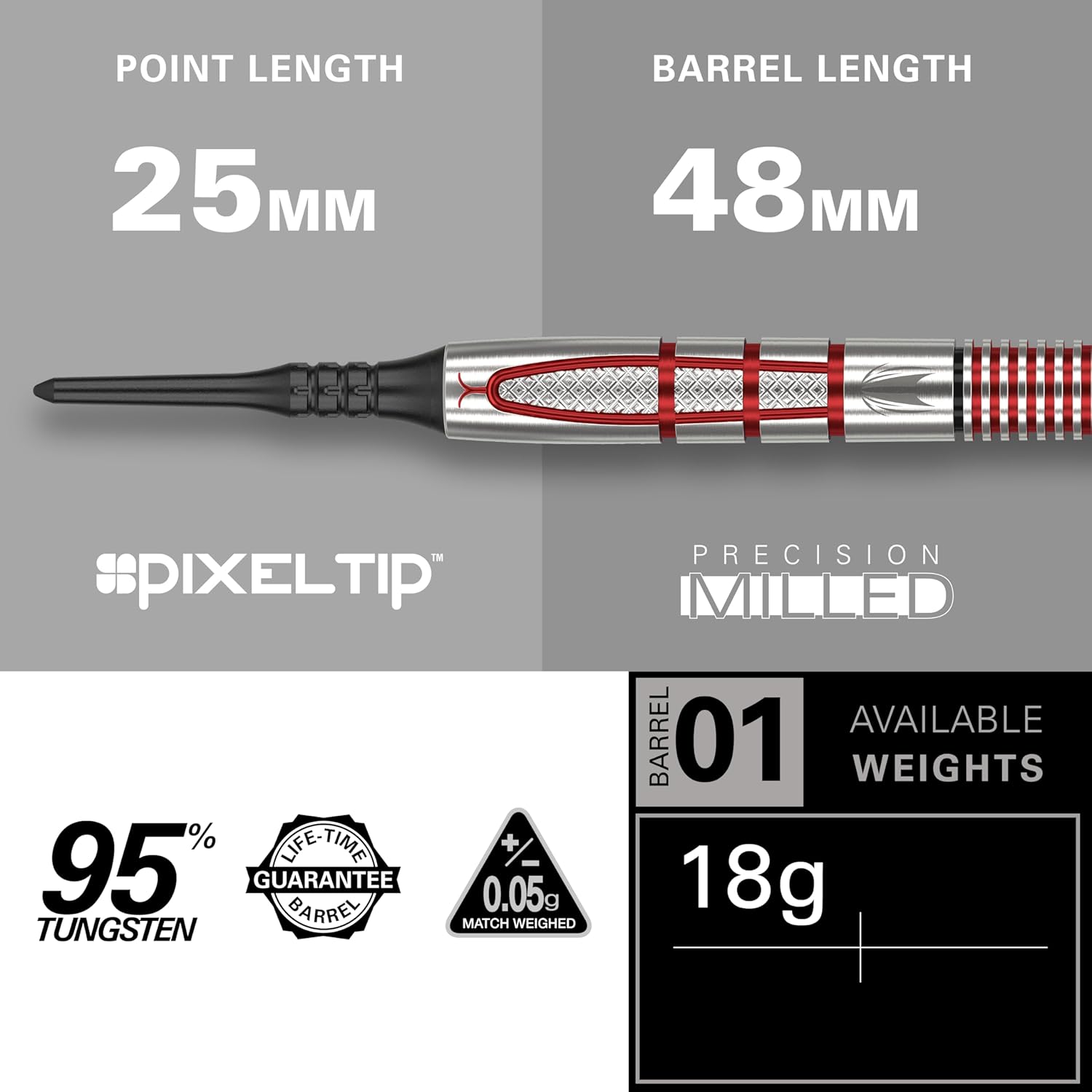 Target Darts Nathan Aspinall Gen 2 18G 95% tungsteno punta suave juego de dardos