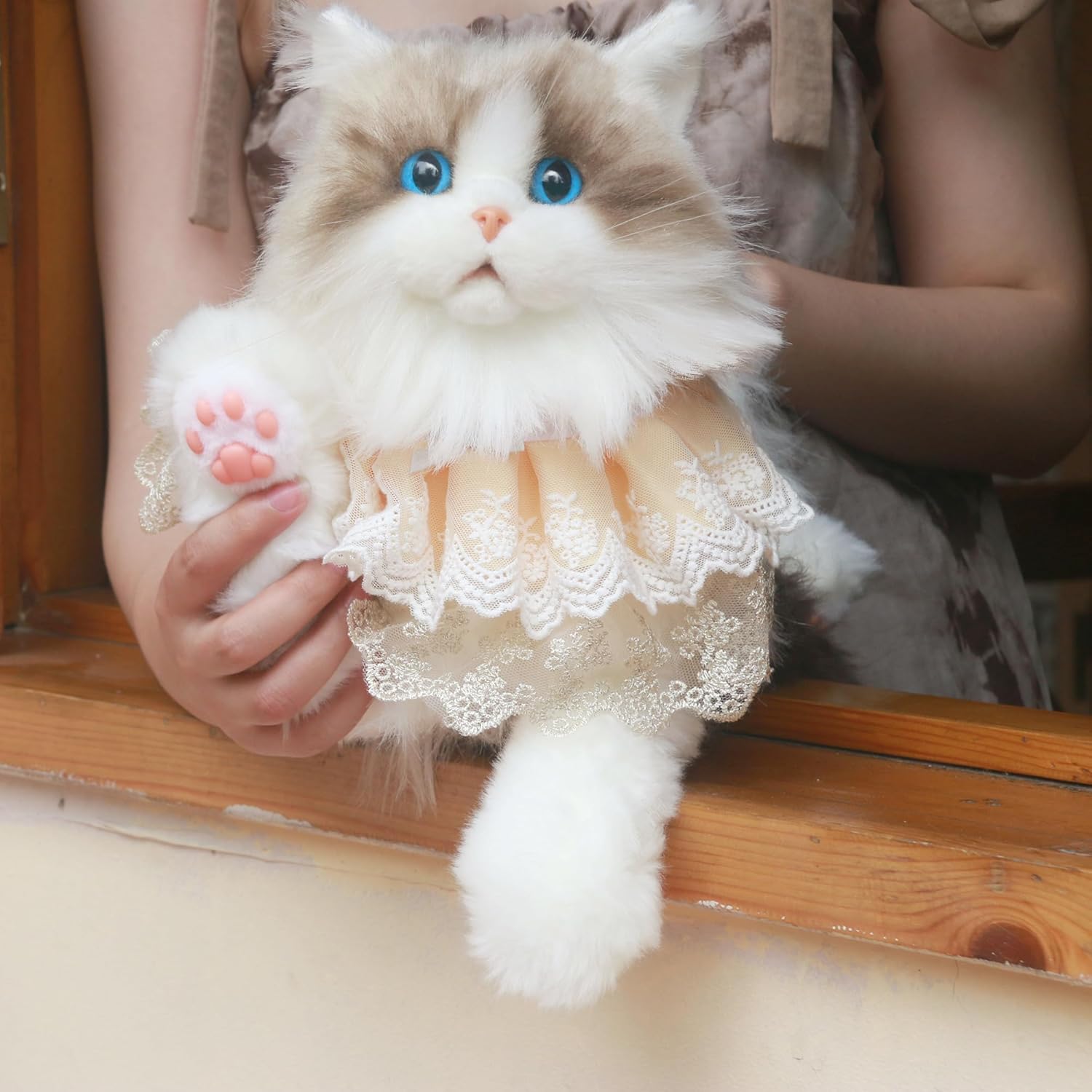 Chongker Peluche de gato  Animal de peluche realista para niños, regalo para niños y amantes de los gatos (Ragdoll Cat)