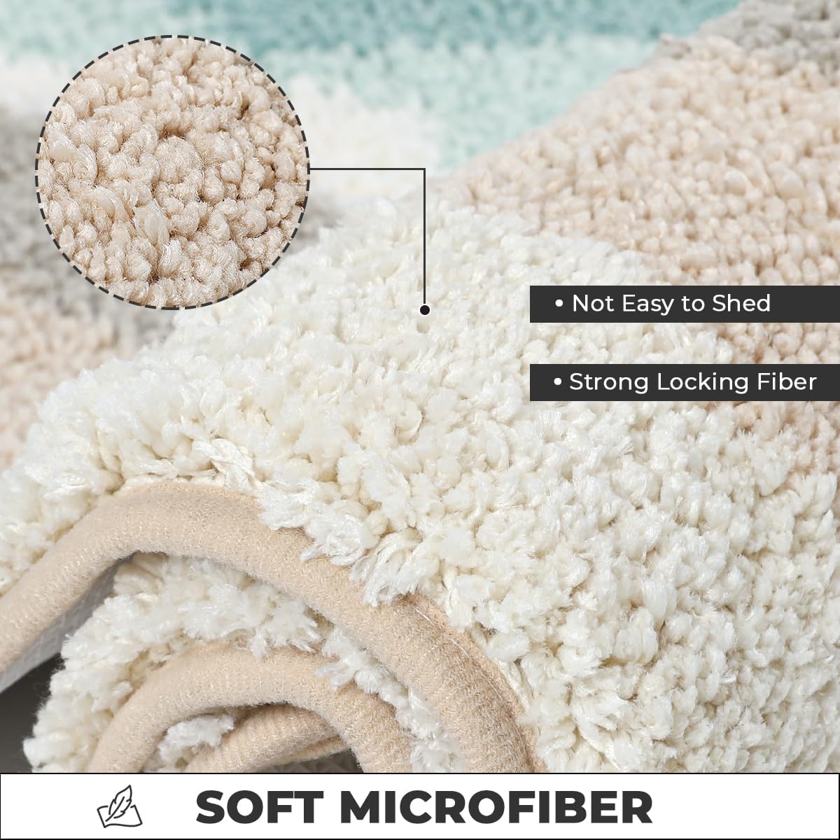 Loismood Tapete de baño súper absorbente de microfibra esponjosa, antideslizante y lavable a máquina, tapete de baño para baño, dormitorio y sala de