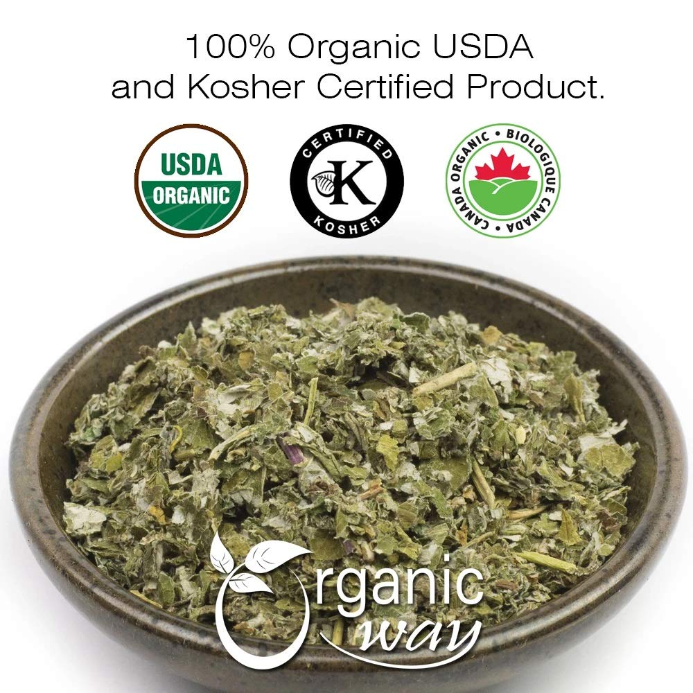 Organic Way Hoja de frambuesa seca de primera calidad (Rubus idaeus) – Cosecha silvestre europea  Certificado orgánico y Kosher  Crudo, vegano, sin