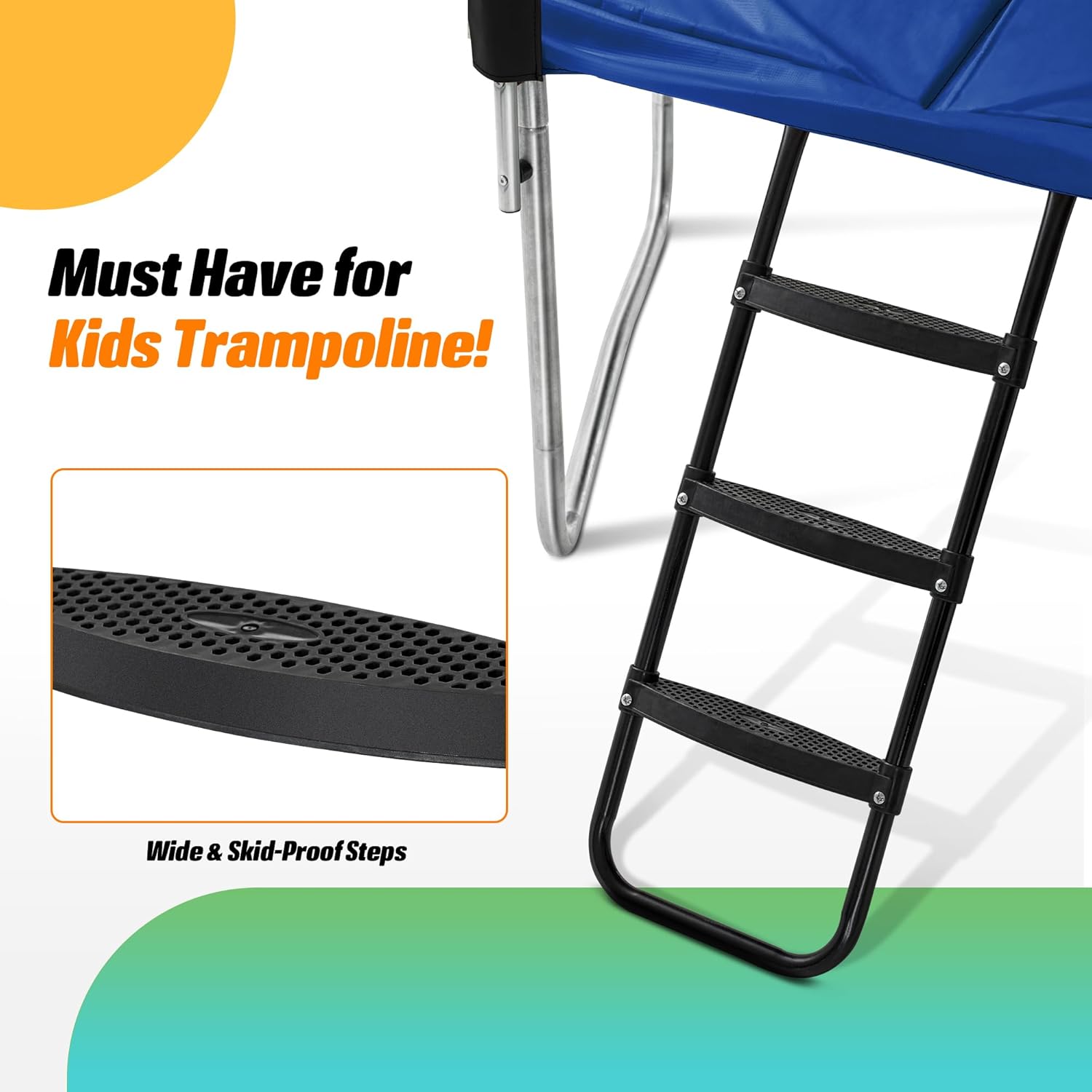 Exacme Trampolín rectangular de 7 x 10 y 8 x 12 pies para niños, doble abertura, pequeño trampolín rectangular para exteriores con red de cierre, 4