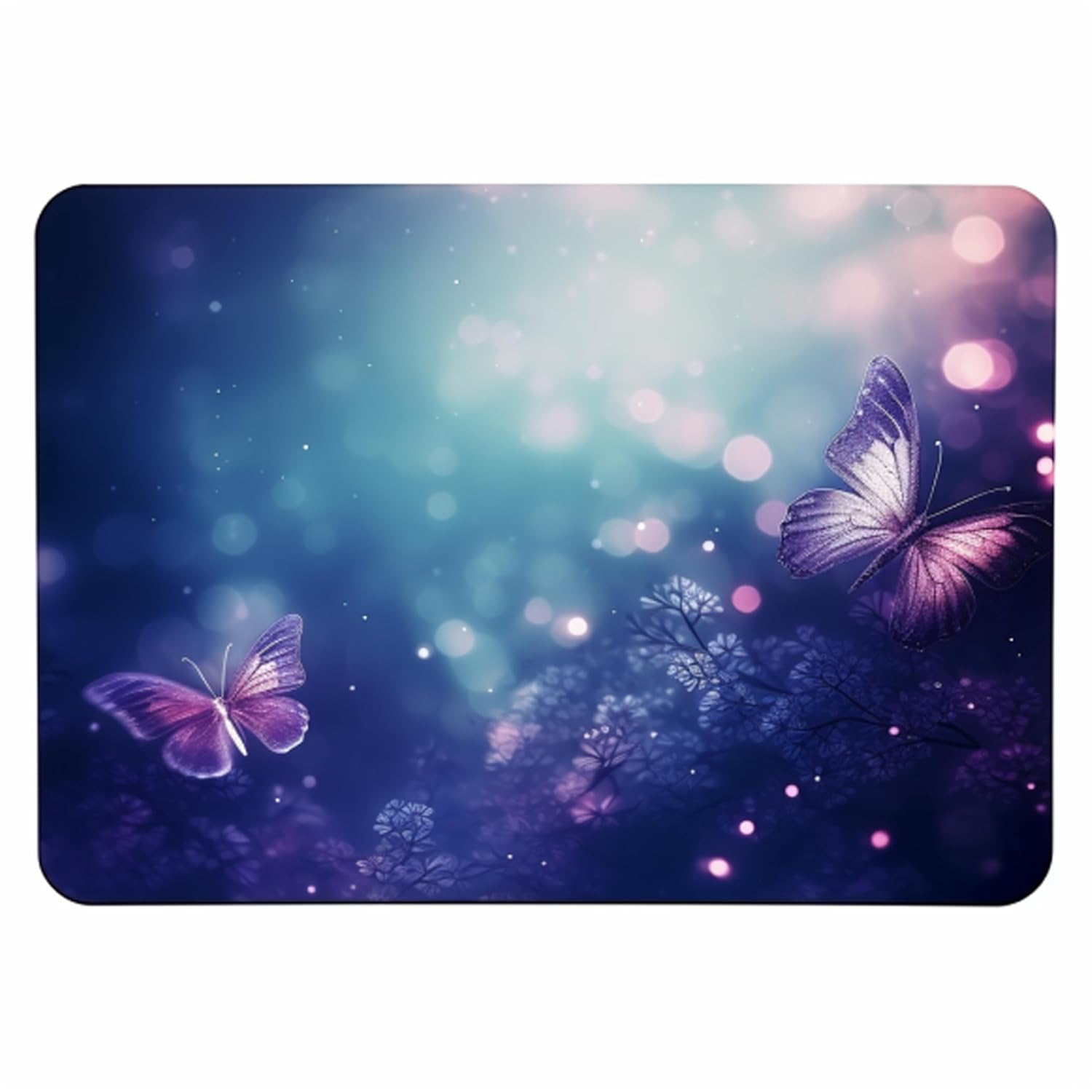 Glowing Magical Butterflies Unique Art Design Patterns, Smooth Surface Non-Slip Rubber Gaming Mouse Pad 9.5 X 7.9 Inch (Design 3)