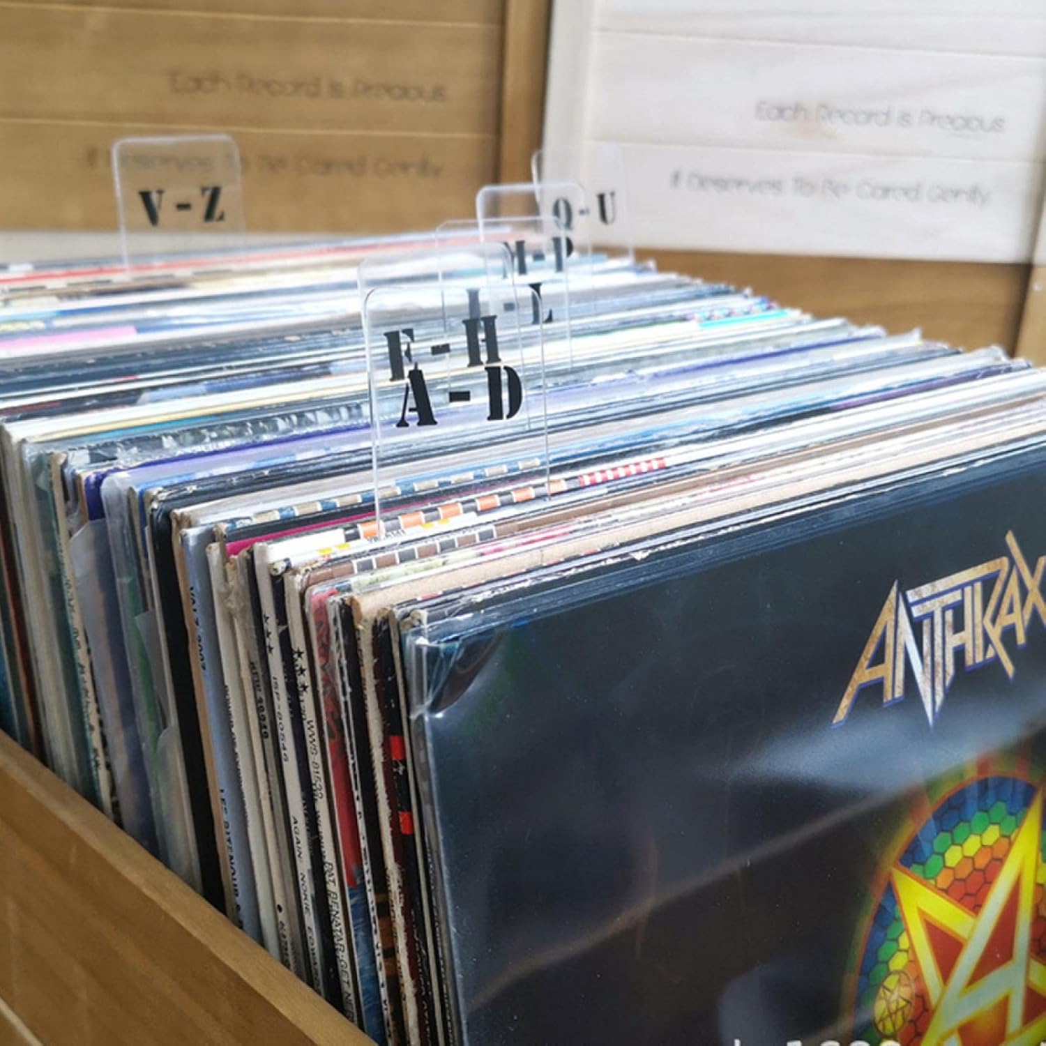 6 separadores de discos de vinilo A-Z, separador de discos de vinilo, pestaña del alfabeto, tarjeta de clasificación de CD de música, tarjetas del