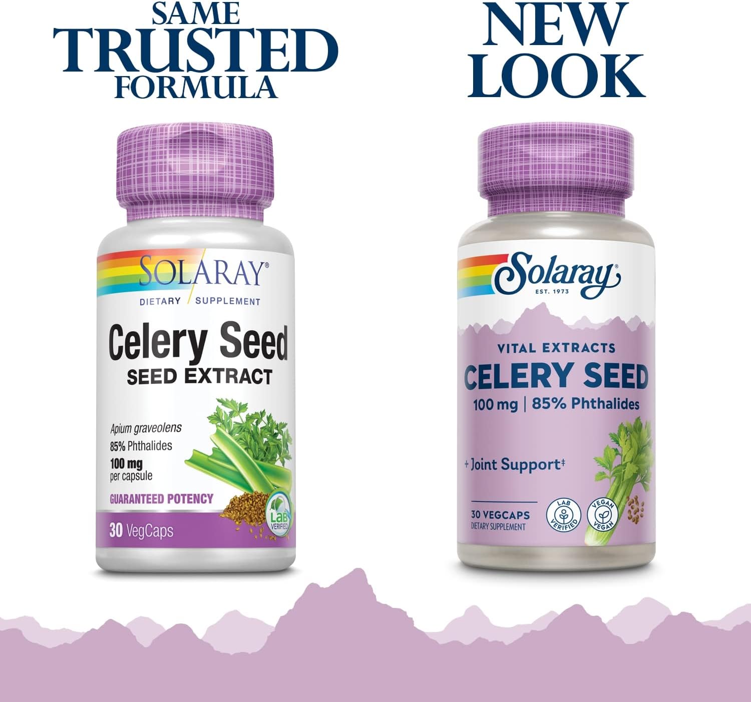 SOLARAY Extracto de semilla de apio 100 mg  85% ftaluros  Apoyo general para la salud de las articulaciones  Sin OMG, vegano  30 cápsulas vegetales
