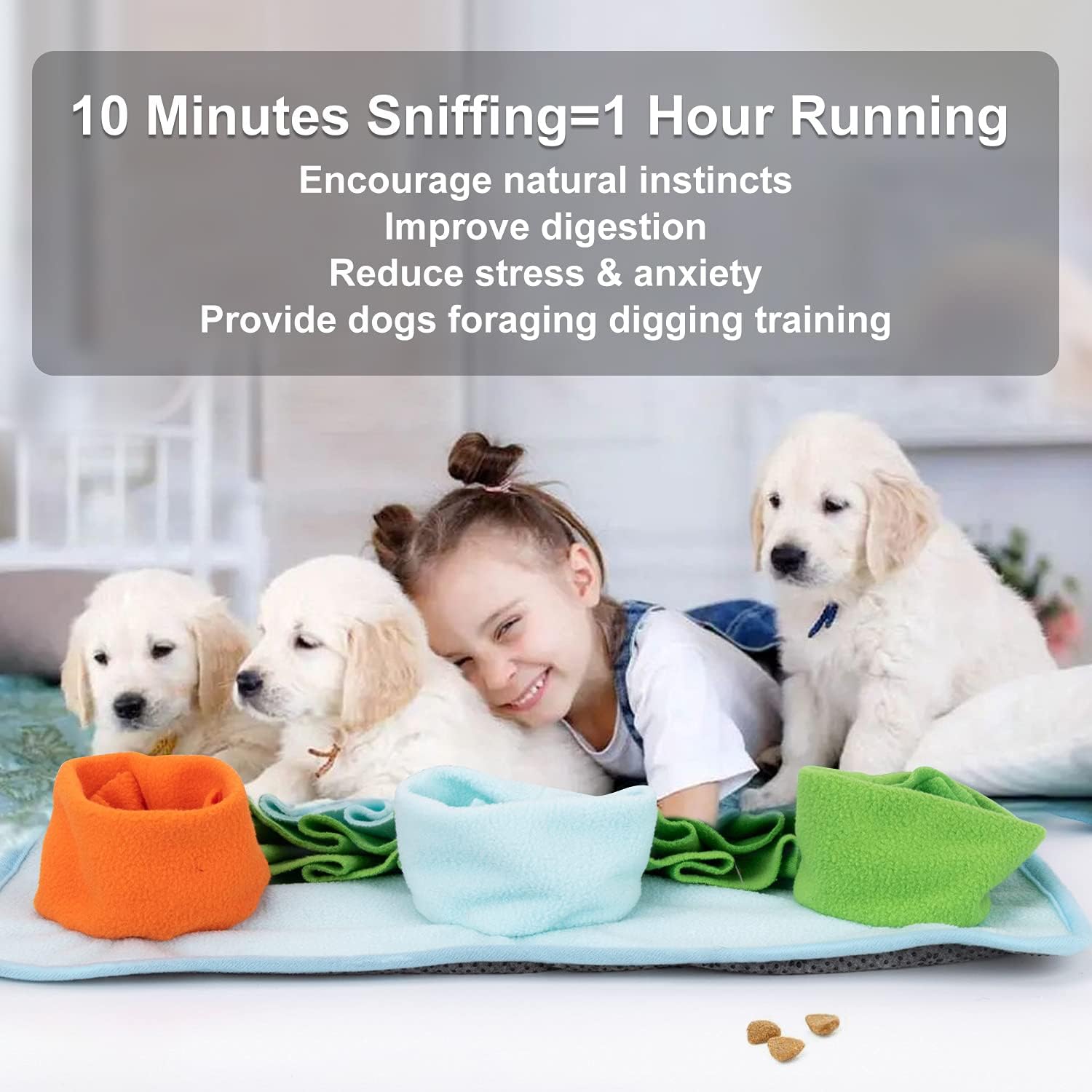 Tapete de olfateo para perros, juguetes de rompecabezas, tapete interactivo para alimentación de mascotas, alimentación de gatos con mango de