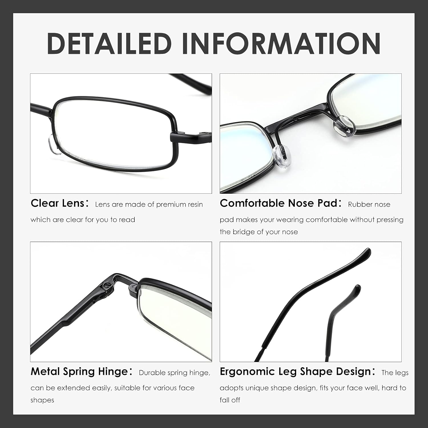 SOPHILY Paquete de 3 lentes de lectura delgados de bolsillo para hombres y mujeres, bloqueo de luz azul, compactos, bisagra de resorte, lentes de