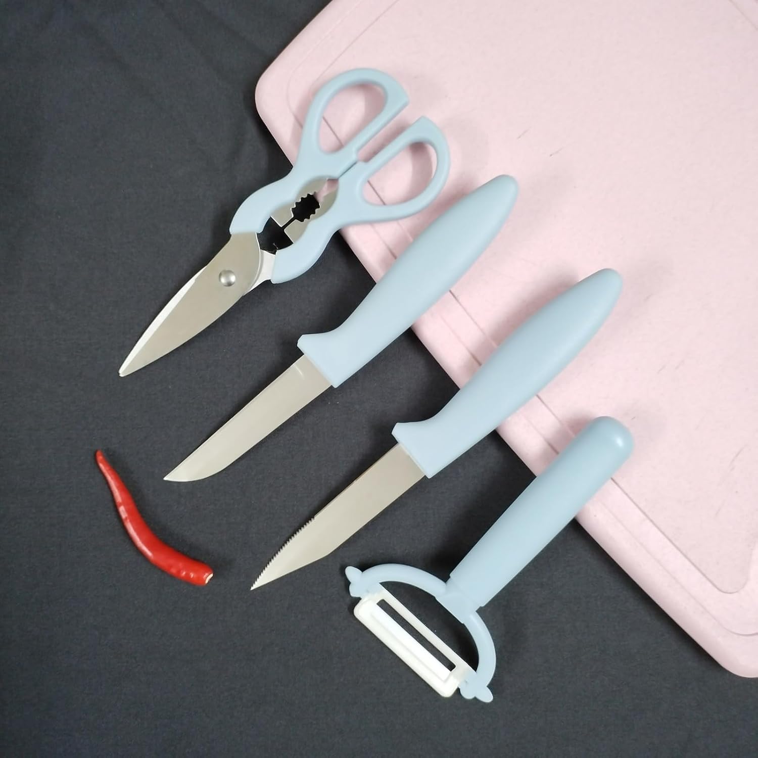 Cuchillo de pelar Juego de cuchillos de frutas Tijeras de cocina multiusos Pelador de verduras