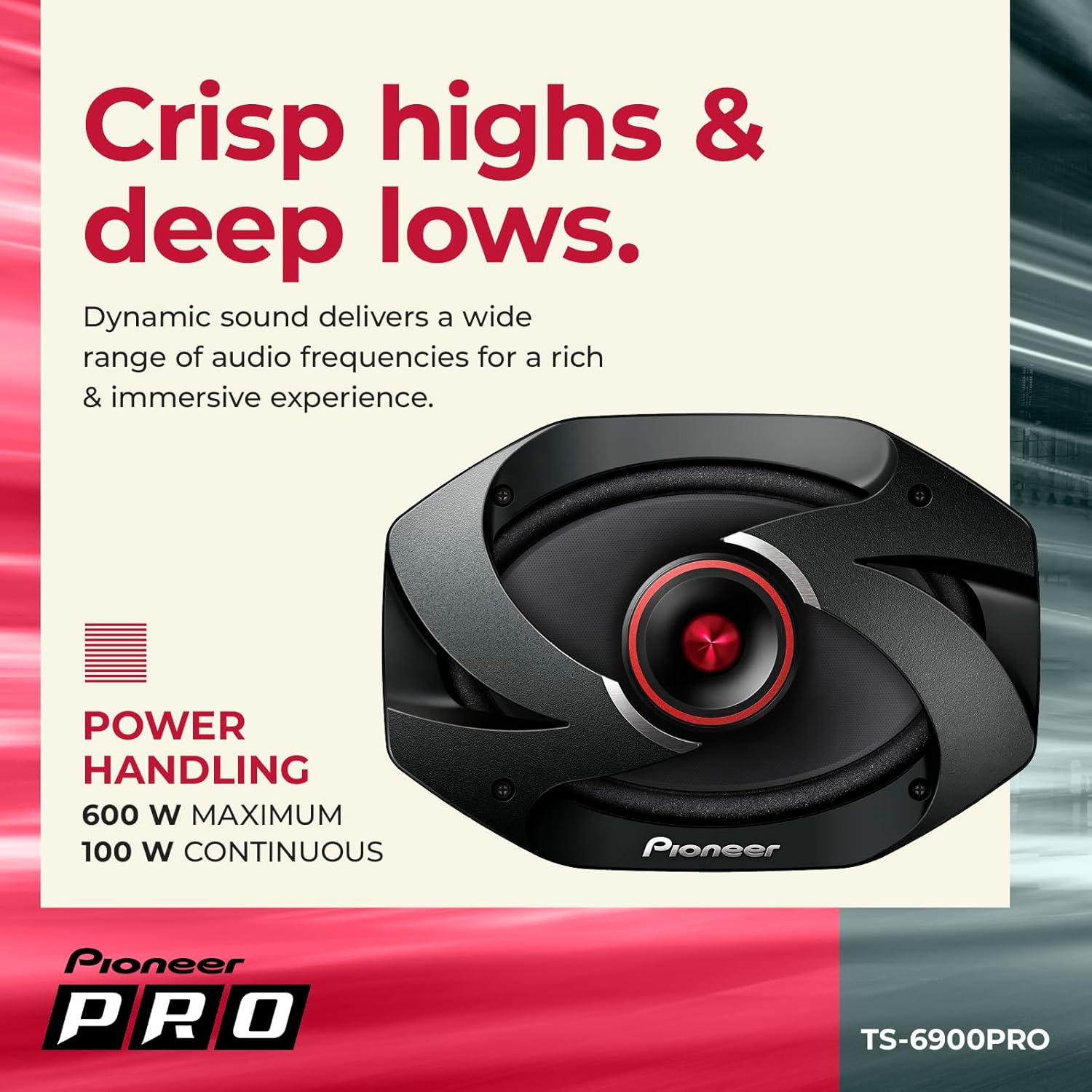 Pioneer TS6900PRO PRO Series – Altavoz de 6 x 9 pulgadas, 2 vías, 600 W MAX 2, color negro
