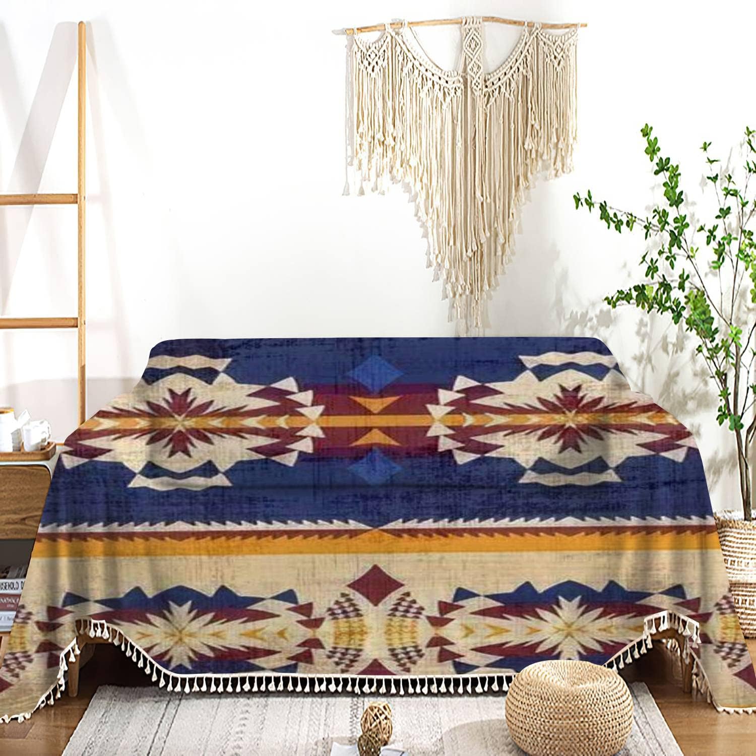 FUIENCFKE Funda de sofá Navajo geométrica sin costuras con estampado étnico nativo americano del suroeste, funda de sofá, toalla, lavable, mantas,