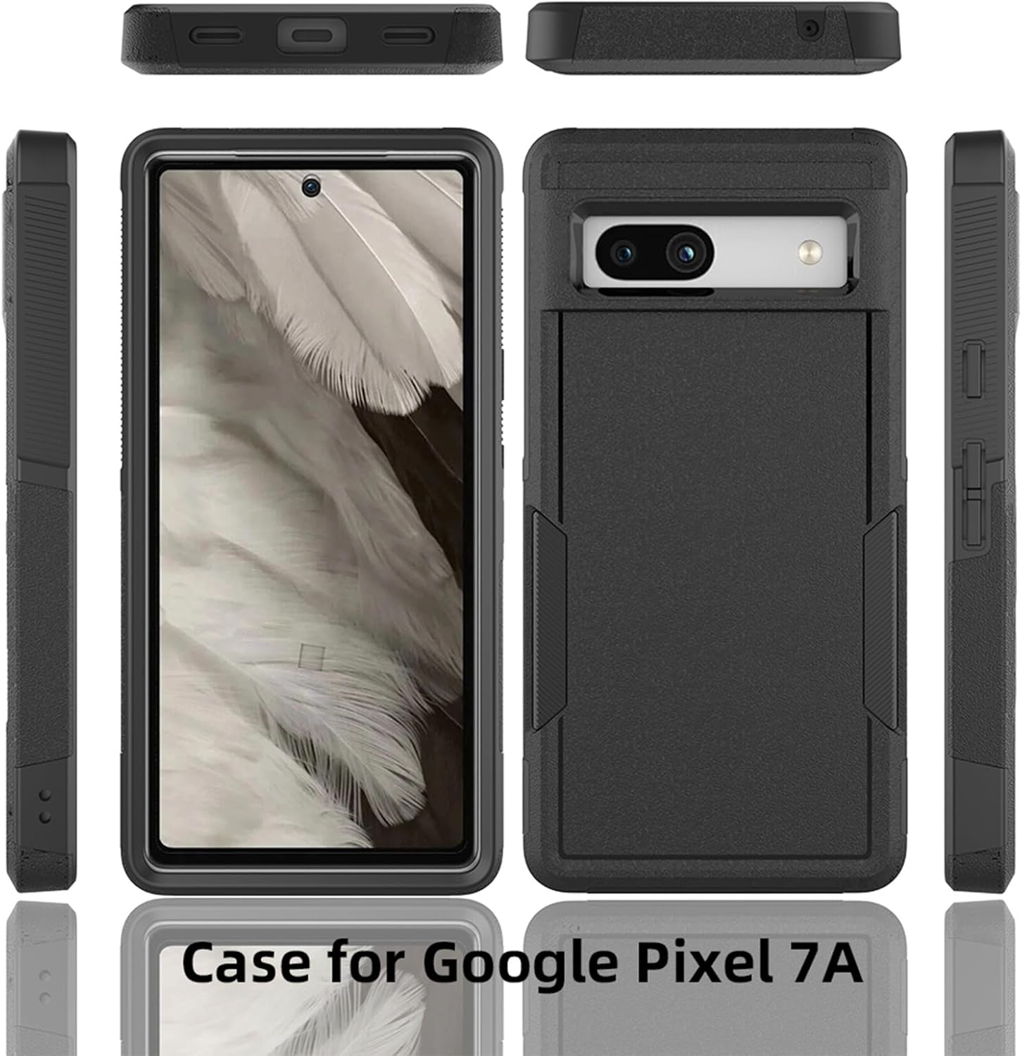 Oumida Funda para Google Pixel 7A, funda de teléfono Dual Guard Pixel 7a, capa trasera rígida de silicona híbrida a prueba de golpes, funda