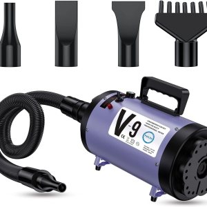 Secador profesional de 4.3 HP, soplador de pelo de perro ajustable de velocidad variable, secadora de aseo para perros con calentador de bajo ruido Secador profesional de 4.3 HP, soplador de pelo de perro ajustable de velocidad variable, secadora de aseo para perros con calentador de bajo ruido