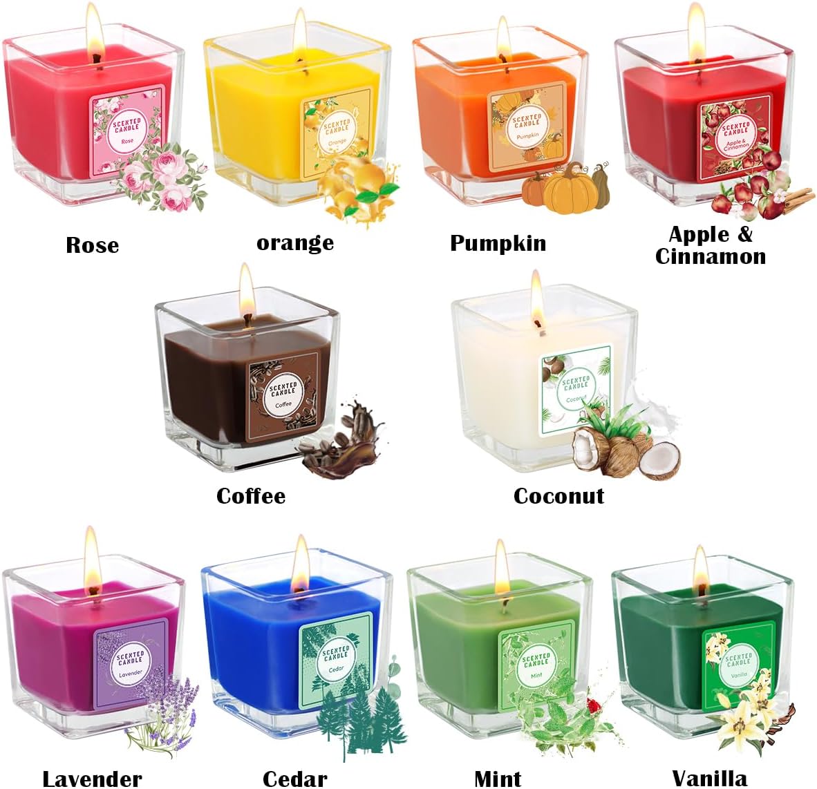 Velas votivas perfumadas en vidrio, cera de soja de 15 horas para aliviar el estrés, velas de regalo para mesa de boda, hogar, spa, vacaciones,