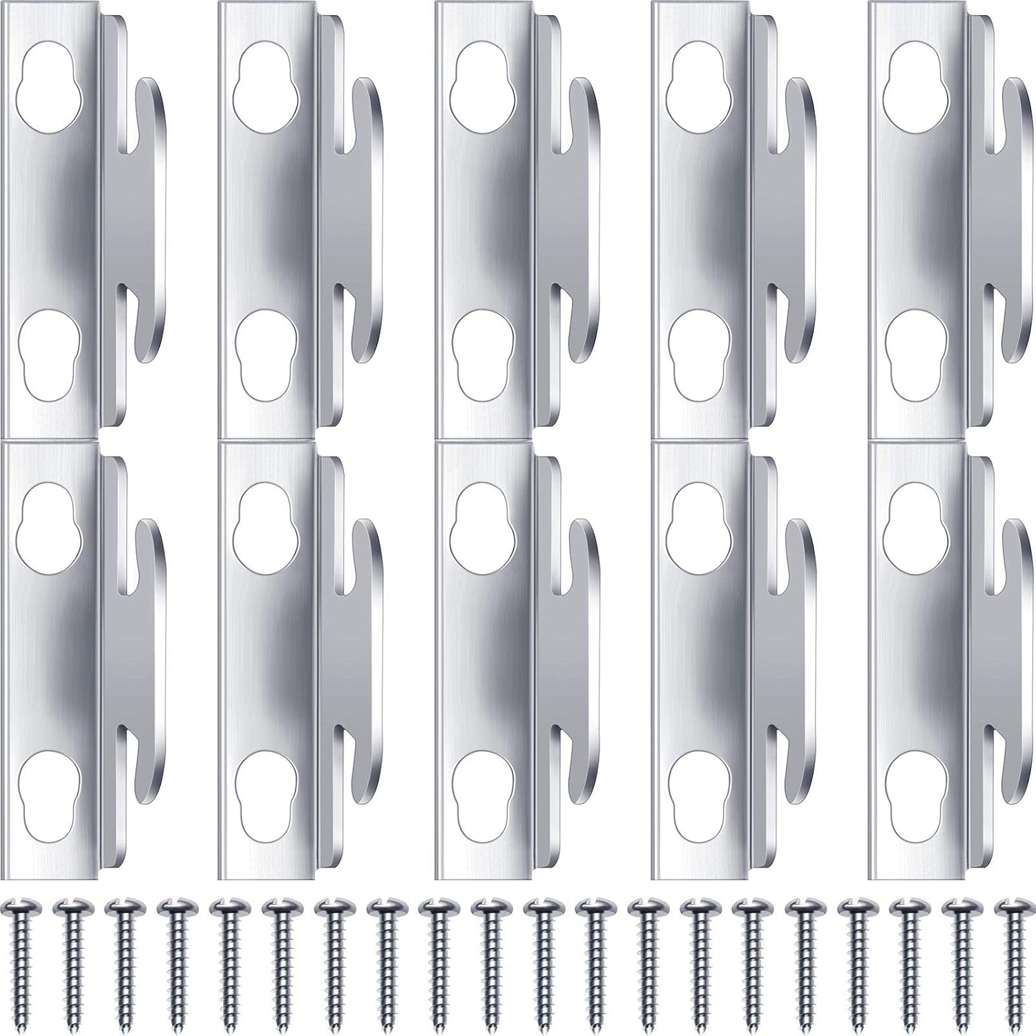 Funrous Soporte para barra de cortina, ganchos de cortina, accesorios de soporte de pared, ganchos ajustables para barra de cortina con tornillos,