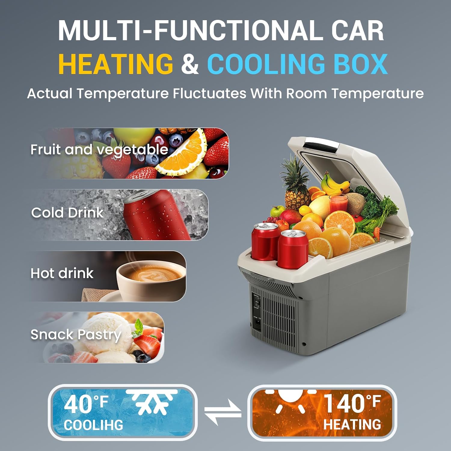Refrigeradorcalentador de coche de 12 V, 8 cuartos (9L) 41149, 12 voltios DC y 110V CA, refrigerador eléctrico portátil compacto para campamento,