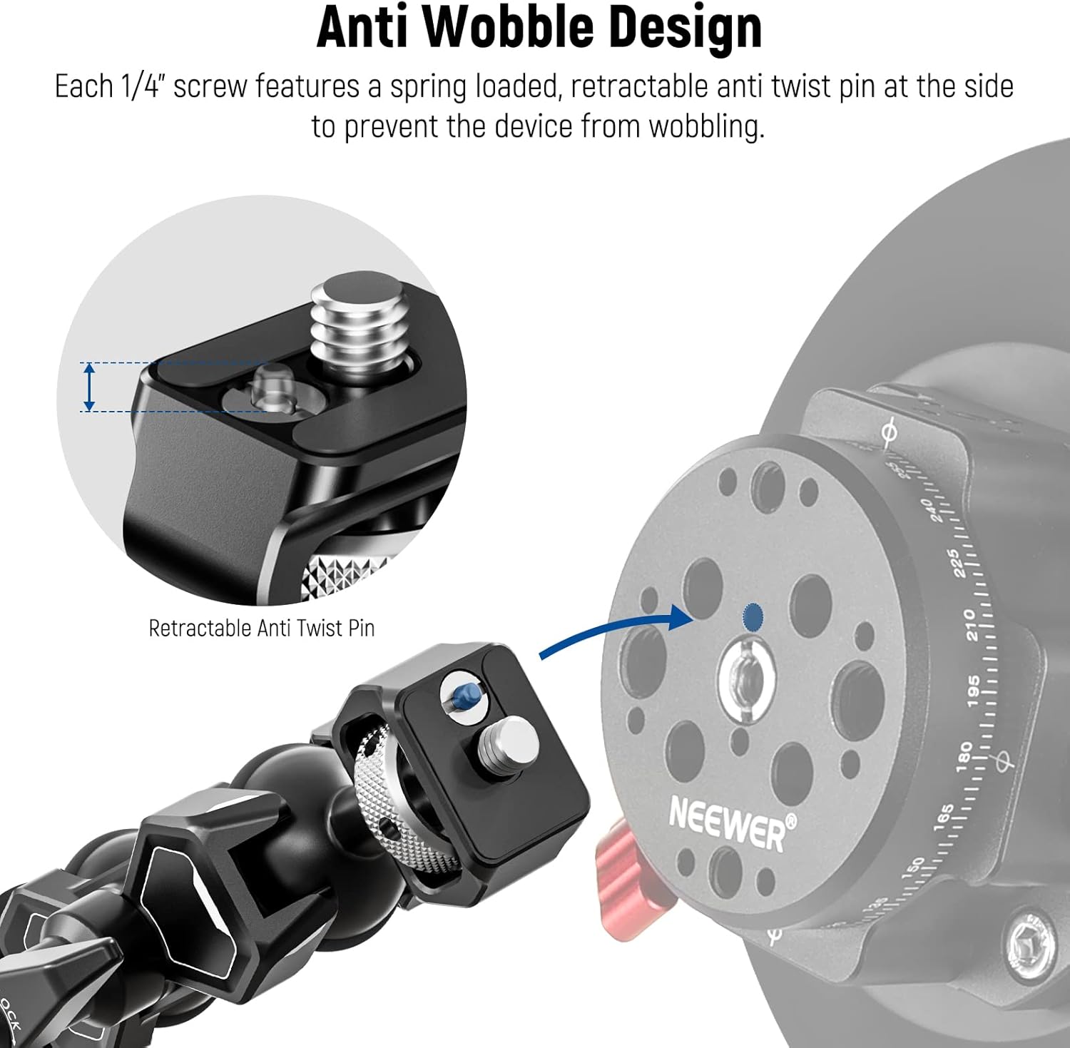 NEEWER Soporte de brazo mágico para Hero 12 11 10 Osmo Action 4 3 One X3 GO3, adaptador de brazo articulado con tornillo de 14 pulgadas para montaje