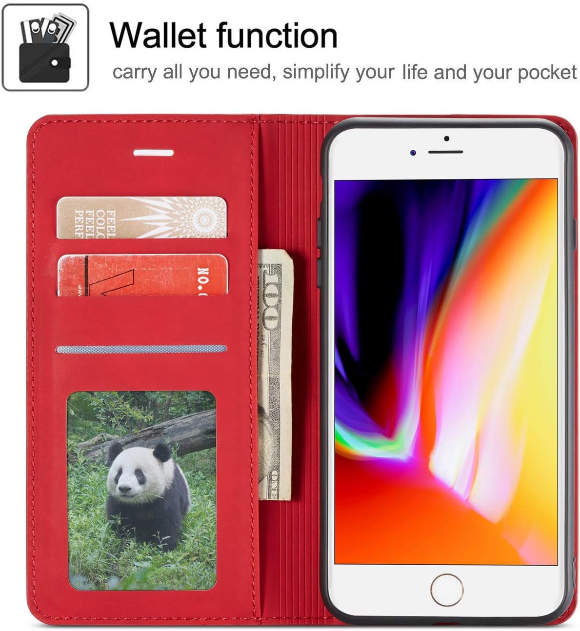 Forwenw – Funda de piel con tapa para iPhone