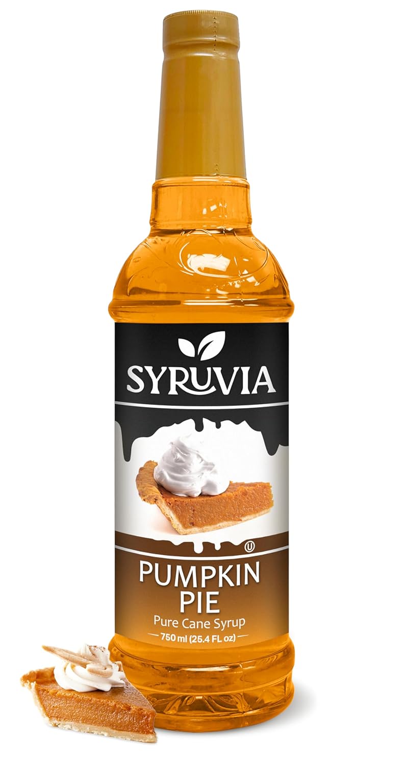 Syruvia Jarabe de pastel de calabaza para café, delicioso jarabe de café de pastel de calabaza, 25.4 onzas líquidas, Kosher, sin gluten, perfecto