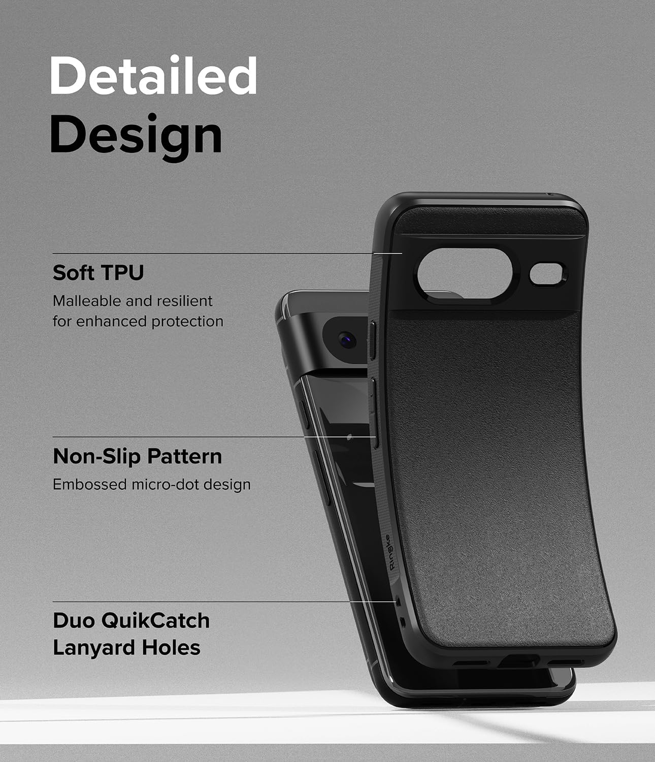Ringke Onyx Se siente bien en la mano Compatible con Google Pixel 8, tecnología antihuellas que evita manchas grasas, agarre mejorado