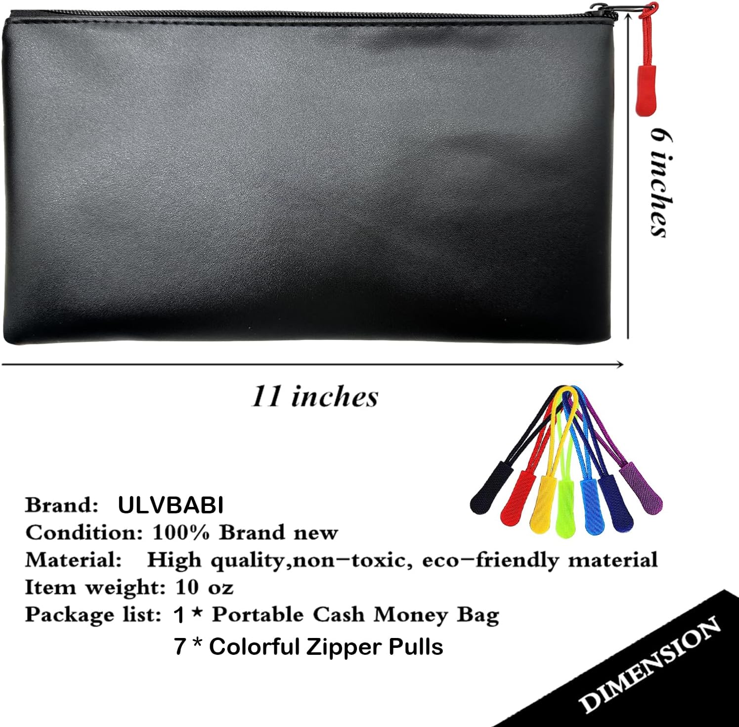 Bolsas de dinero con cremallera, bolsa de seguridad con cremallera de 11 x 6.1 pulgadas, bolsa bancaria, bolsa de efectivo, cartera de cheques,